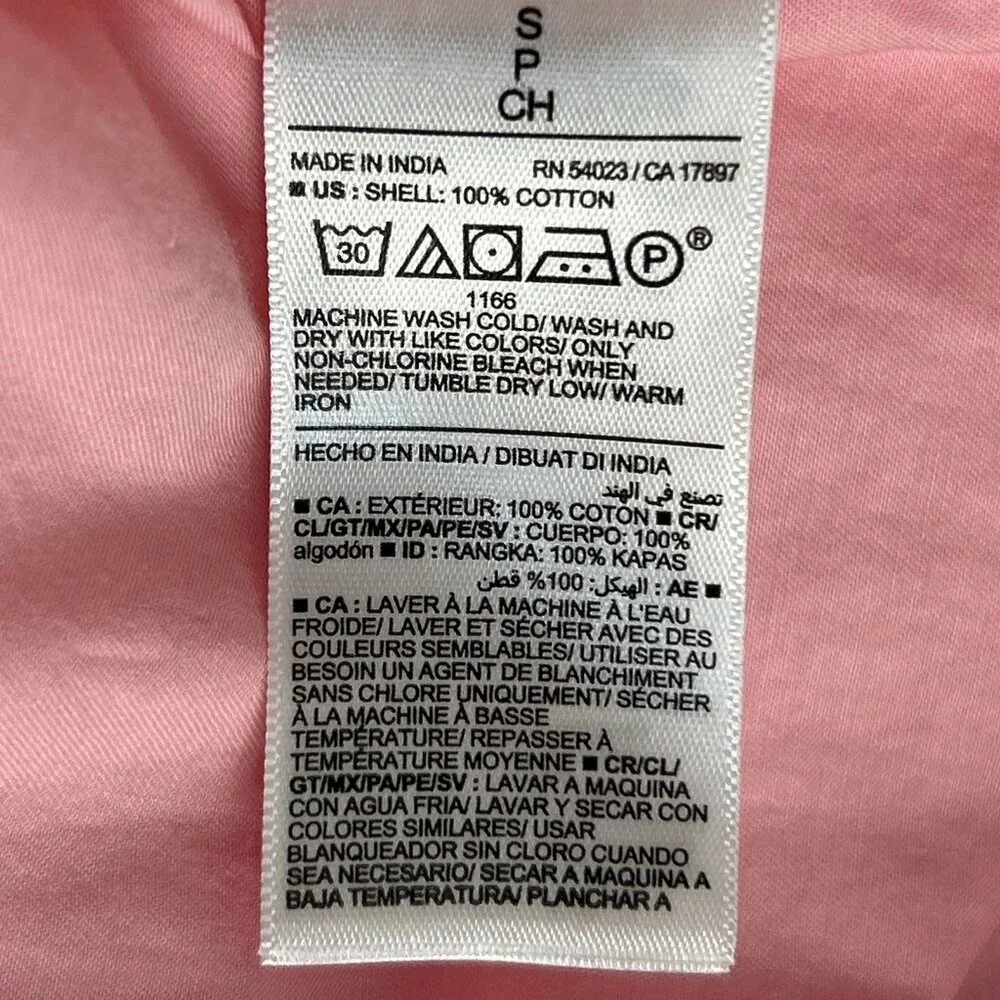 Old Navy Pink Lace-Up Poplin Poet Blouse Cottagecore Renaissance Small - Picture 15 of 16